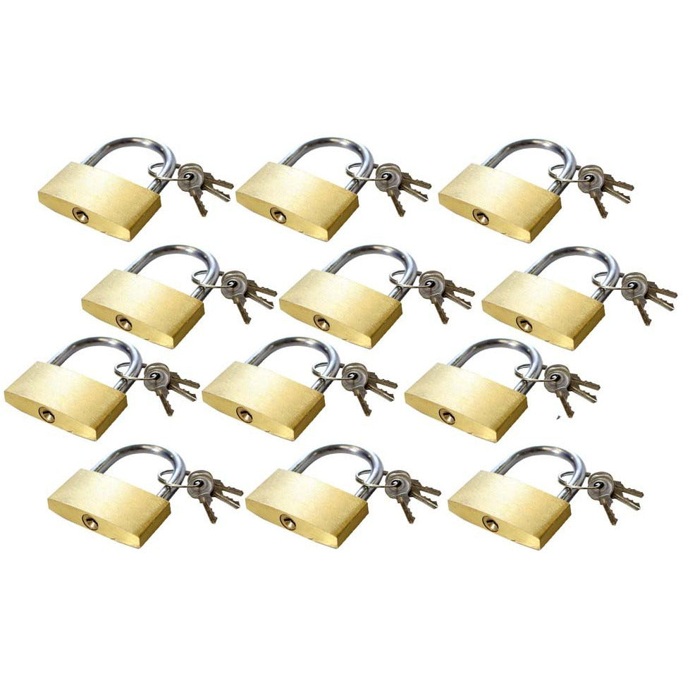 12 Piece Brass Padlock Set - ToolUSA