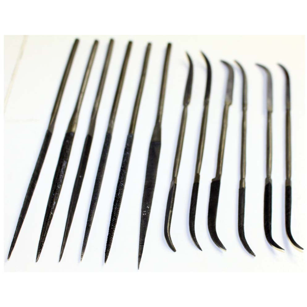 12 Piece Curved & Straight Carbon Steel Files - KIT-FRFILE - ToolUSA