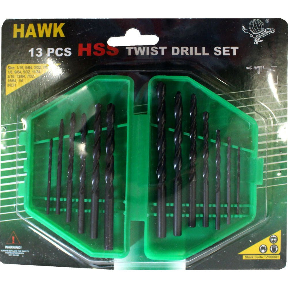 13 Piece HSS Twist Drill Set with Storage Case - TZ02-25000 - ToolUSA