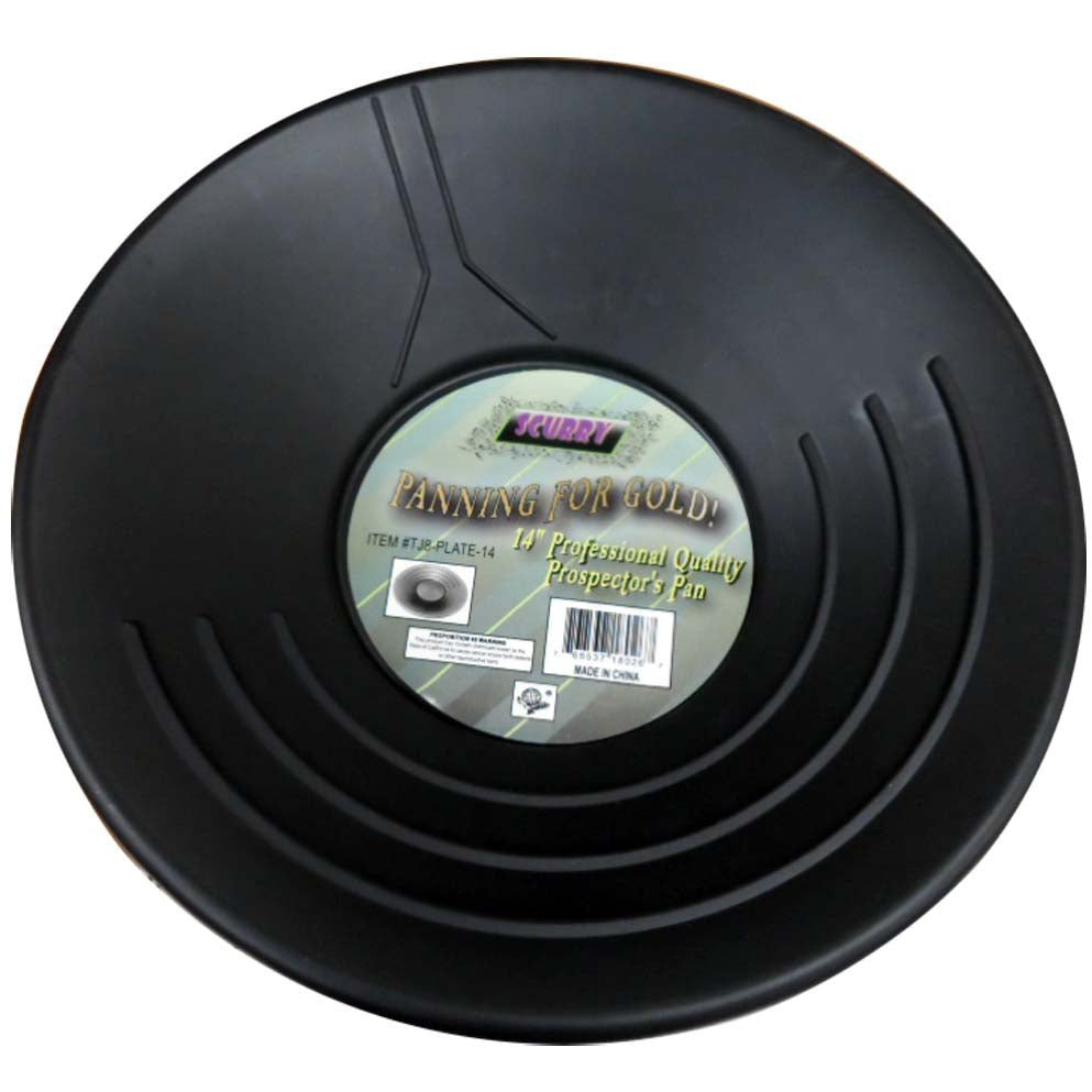 14 Inch Black Plastic Gold Miner's Pan (Pack of: 1) - TJ8-PLATE-14 - ToolUSA