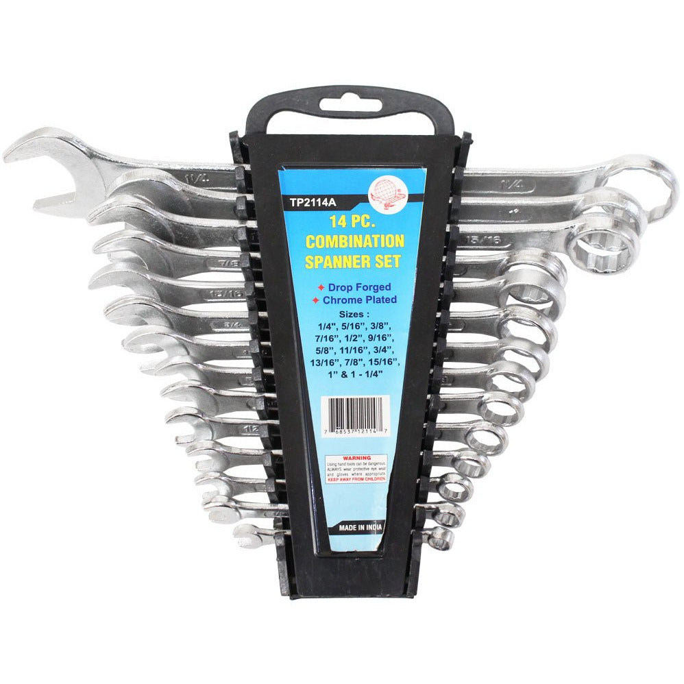 14 Piece Combination Wrench Set (SAE) (Pack of: 1) - TP-12114 - ToolUSA
