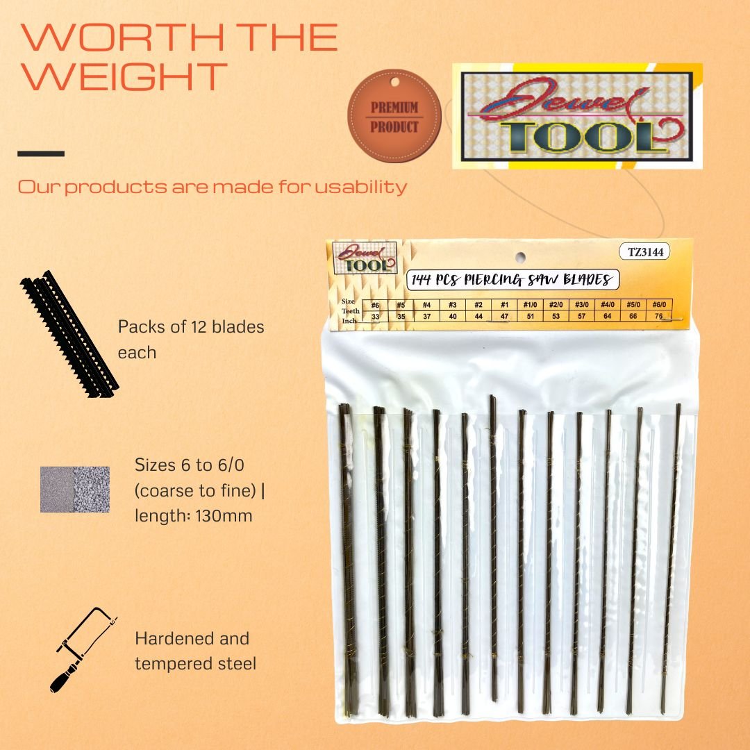 144 Piece Piercing Saw Blades in 12 Sizes - TJ-23900 - ToolUSA