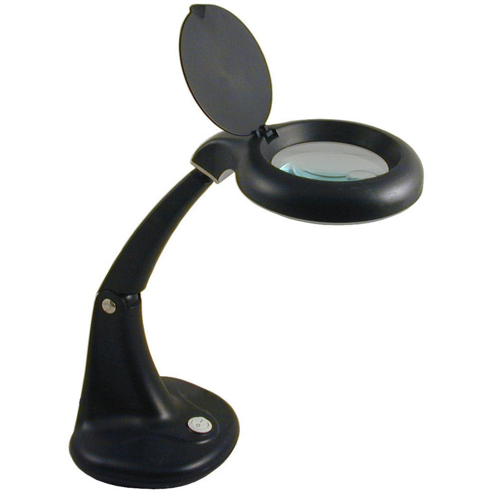 15 Inch Tall, 3-1/2 Inch Diameter Black Magnifier Larmp With Round Fluorescent Bulb - MG-98093 - ToolUSA