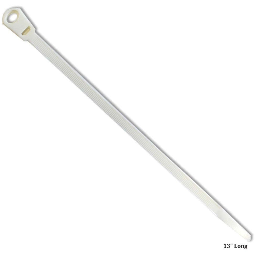 15 Piece Package Of 14 Inch White Cable Ties With Special Hole On The Endl - TZ03-98687 - ToolUSA