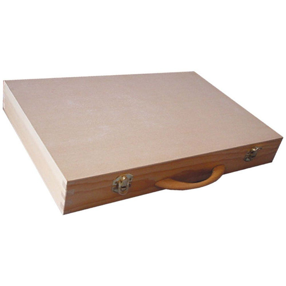 15 X 9 X 2 Inch Felt Lined Wooden Box With Metal Hinges And Clasps - TJ05-31475 - ToolUSA