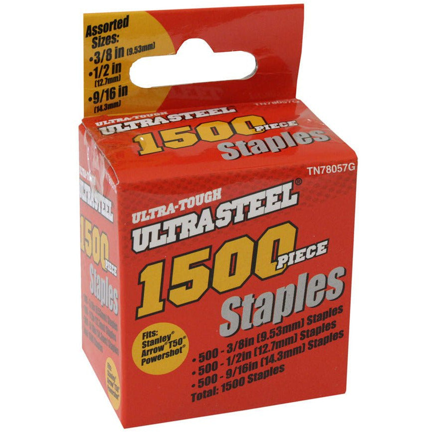 1500 Pc. T50 Staples | Ultra Tough, Staple Gun (Pack of: 6) - TZ41-780-Z06 - ToolUSA