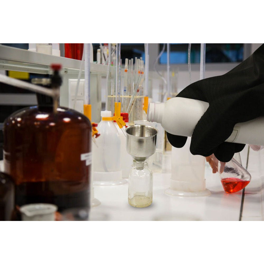 18 Inch Black Natural Rubber Gloves with Crinkle Finish & Rolled Cuff - Extra Large (Pack of: 2) - GL-09918-Z02 - ToolUSA