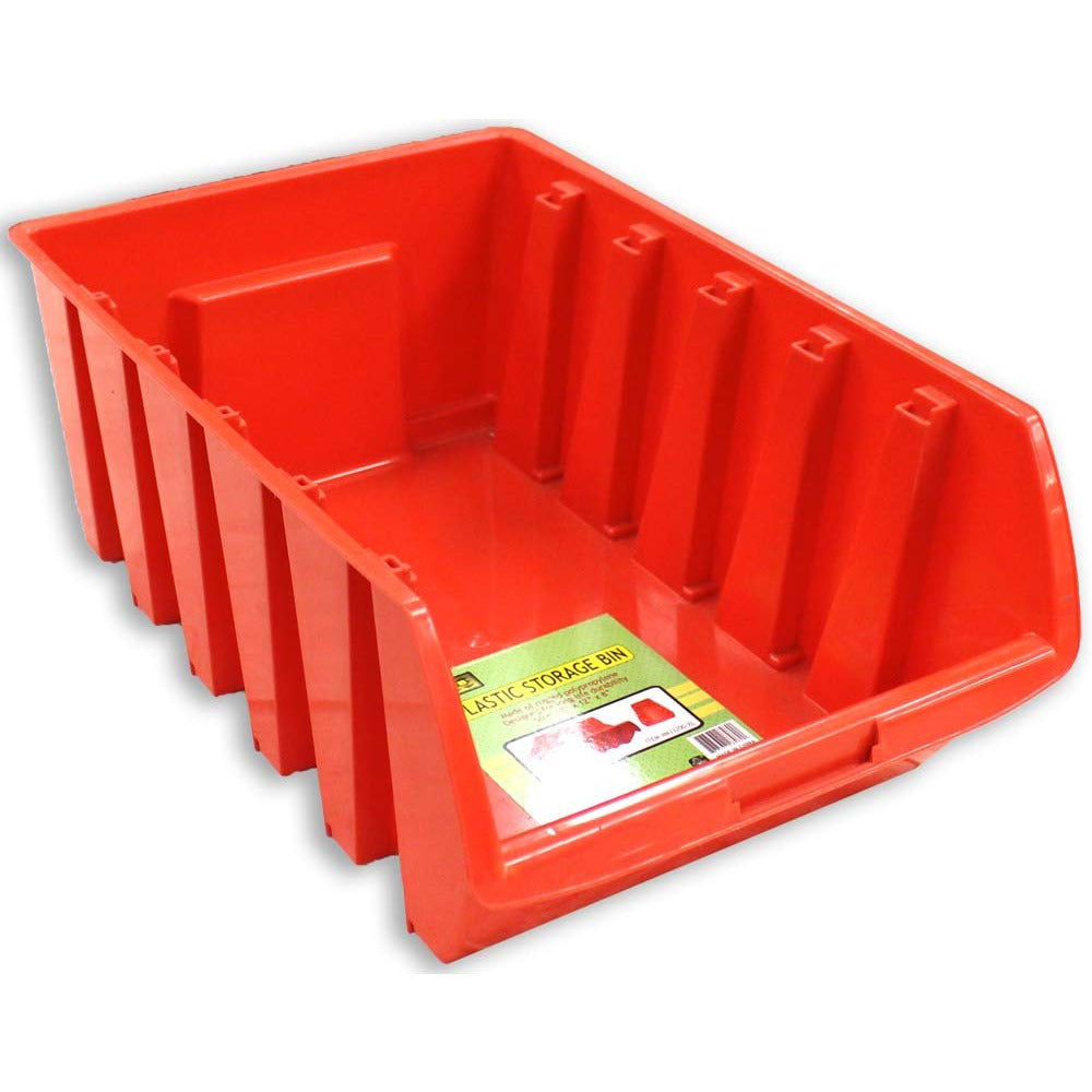18 x 12 x 8 Stackable Red Plastic Storage Bin Made of Polypropylene