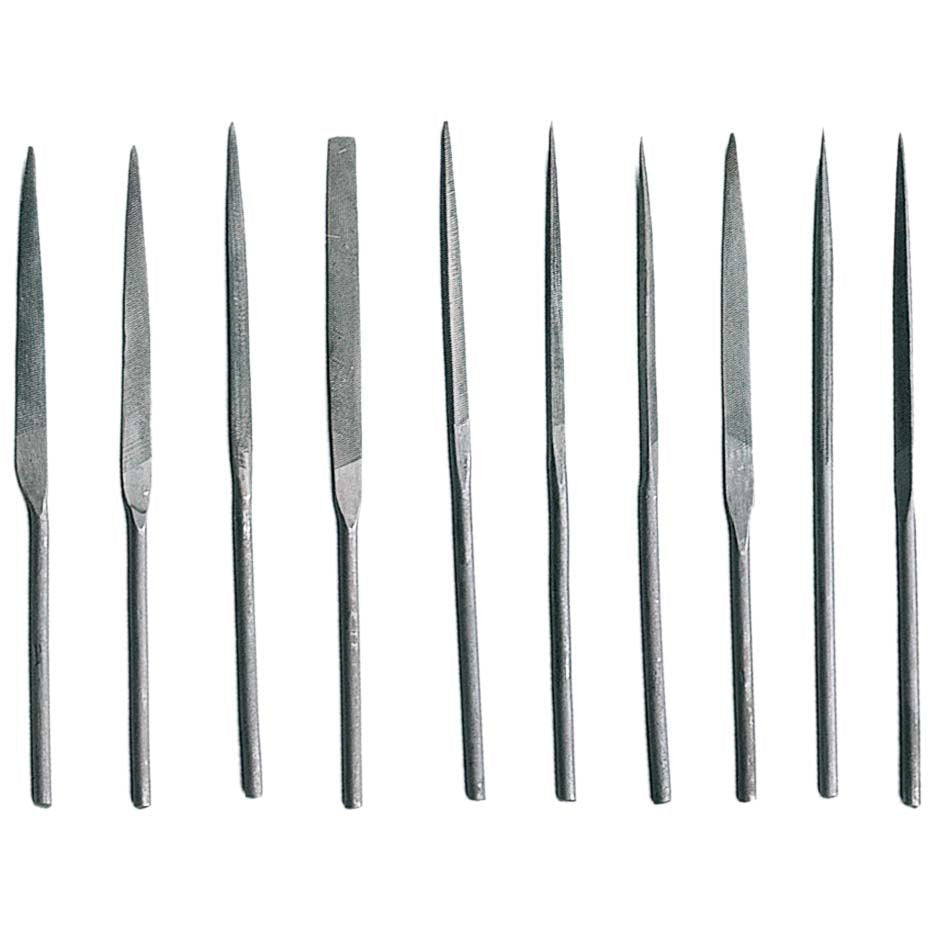 180mm x 5mm, 10 Piece Needle File Set With 10 Different Shapes - F-00341 - ToolUSA