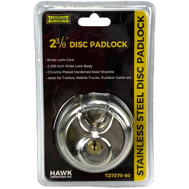 2-3/8 Inch Stainless Steel Disc Padlock - TZ7370-60 - ToolUSA