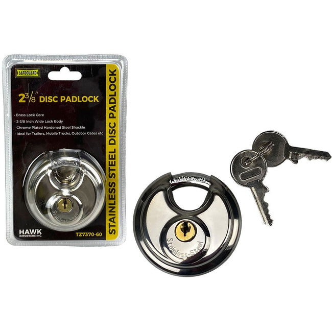 2-3/8 Inch Stainless Steel Disc Padlock - TZ7370-60 - ToolUSA