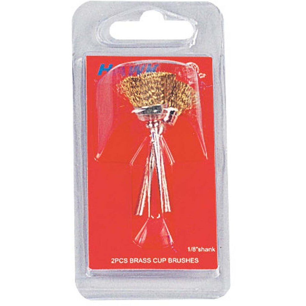 2 Pc 1/2" Brass End Brushes - 1/8" Shank (Pack of: 2) - TJ04-04414-Z02 - ToolUSA