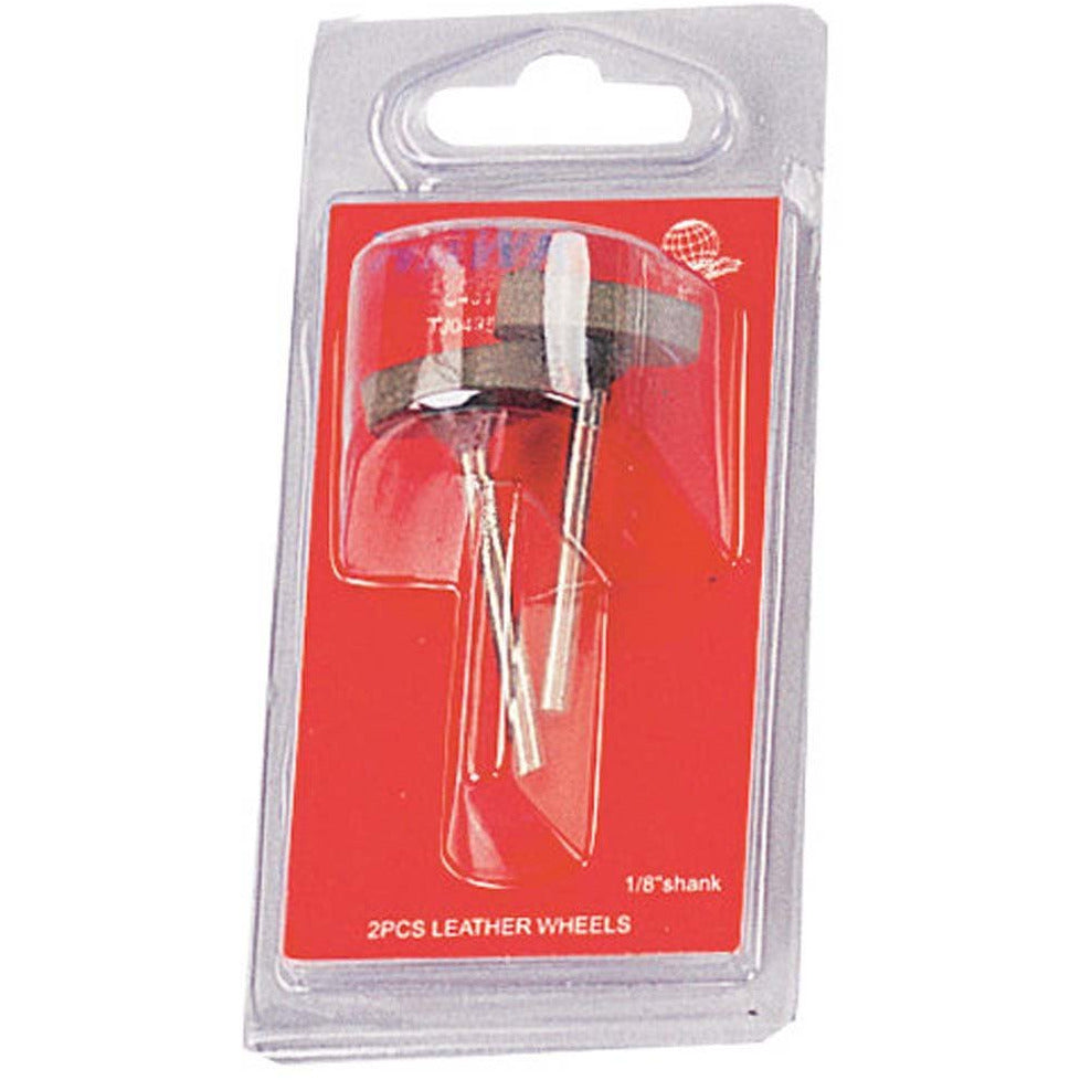 2 Pc. Leather Polishing Wheel Set - 1/8" Shank (Pack of: 2) - TJ04-04353-Z02 - ToolUSA