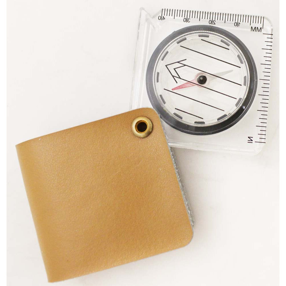 2" X 2" COMBINATION MAGNIFIER & COMPASS W/ LEATHER COVER - PC-20750 - ToolUSA