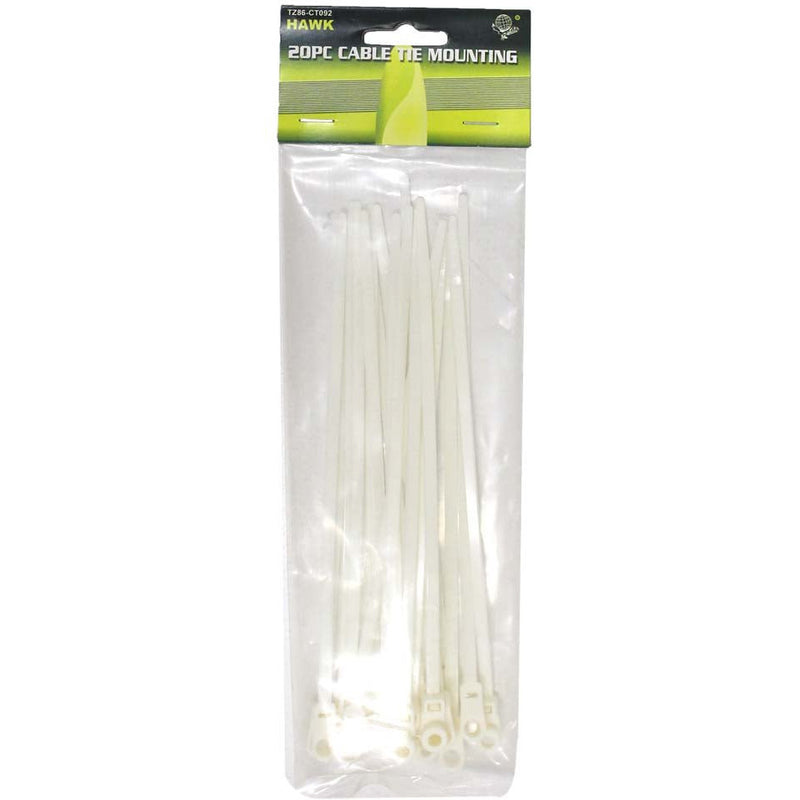 20 Piece 8 Inch White Cable Ties - TZ03-98686 - ToolUSA