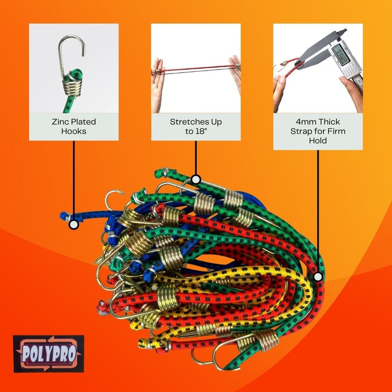 20 Piece Mini Bungee Cords, 10 Inches - TA-08509 - ToolUSA
