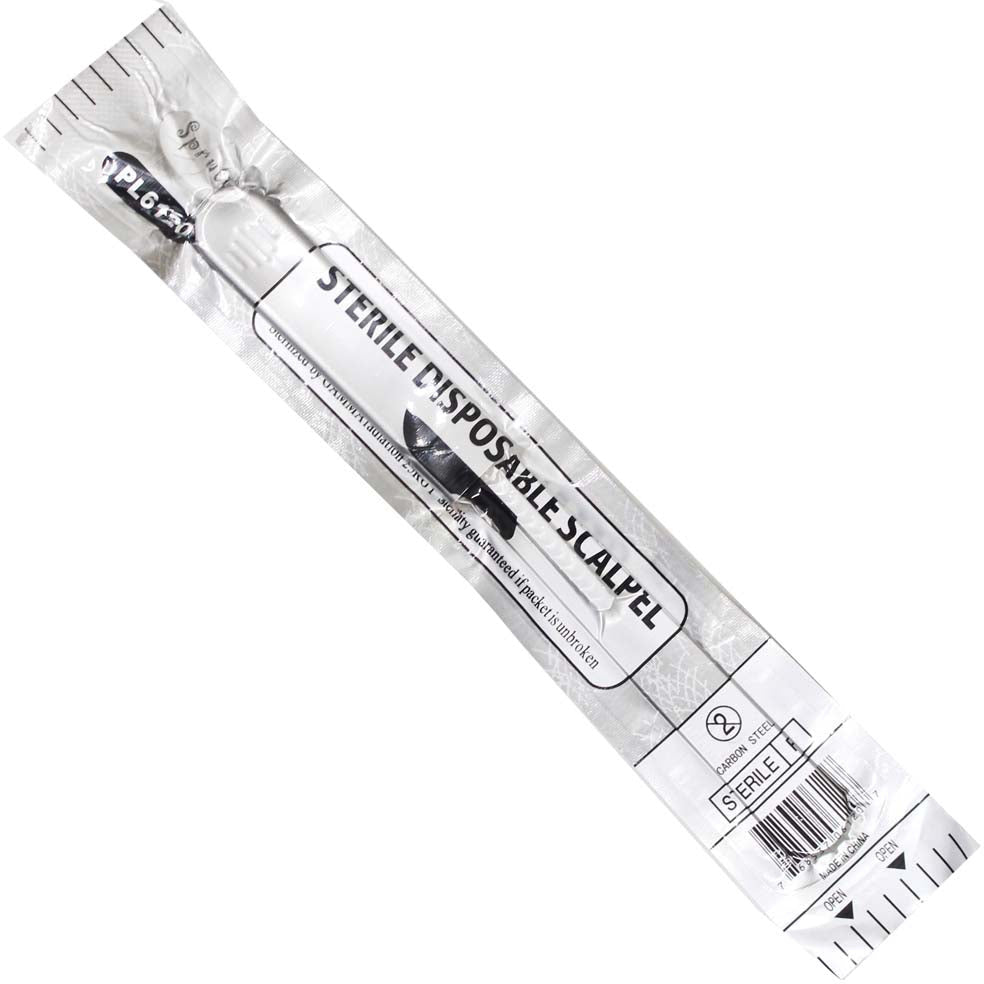 #20 Stainless Steel Blade Disposable Plastic Scalpel with Protective Cap (Pack of: 10) - PL-06120-Z10 - ToolUSA