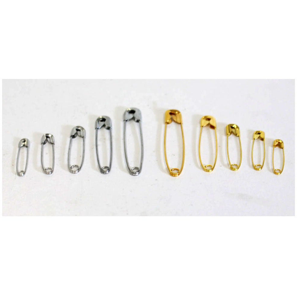 200 Piece Golden & Nickel-plated Safety Pins Set, Various Sizes - KIT-TZ350 - ToolUSA