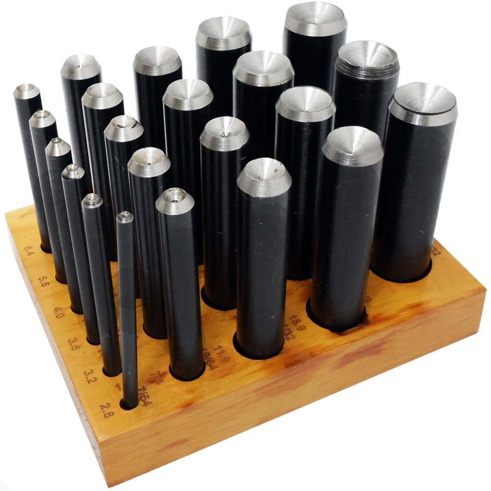 22 Piece Dapping Cutter Set with Wooden Tray - TJ-29352 - ToolUSA