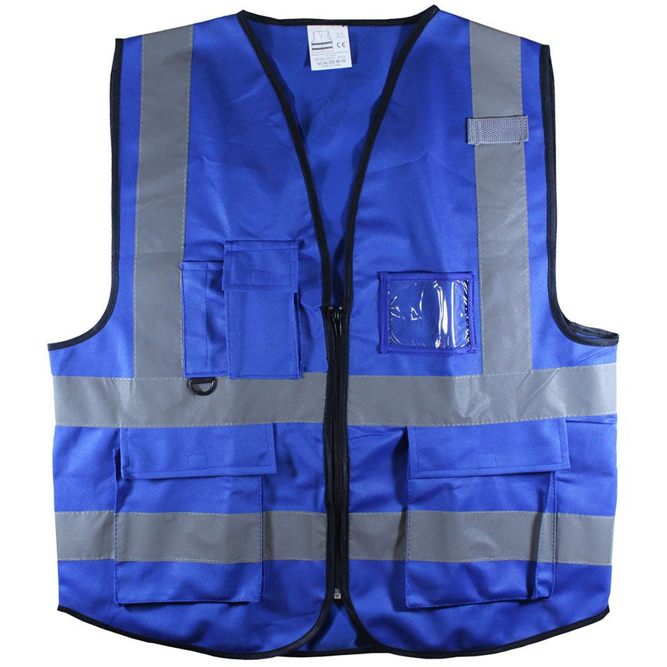 22 X 25-1/2 Inch Royal Blue Safety Vest With 2 Inch Reflective Stripes ...