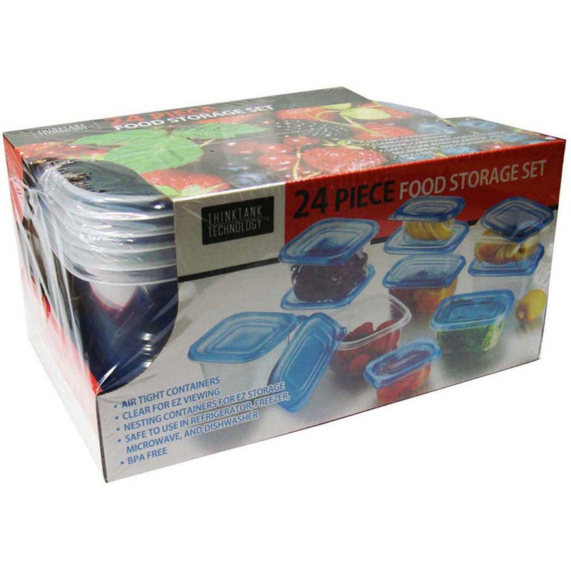24 Pc. Food Storage Set, Clear Contains W/Air Tight Lids, From Freezer, To Microwave To Table - LKCO-6629-U - ToolUSA