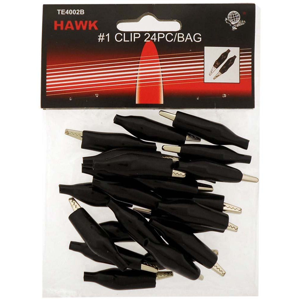 24 Piece Alligator Clips with Black PVC Coating - TE-34002 - ToolUSA