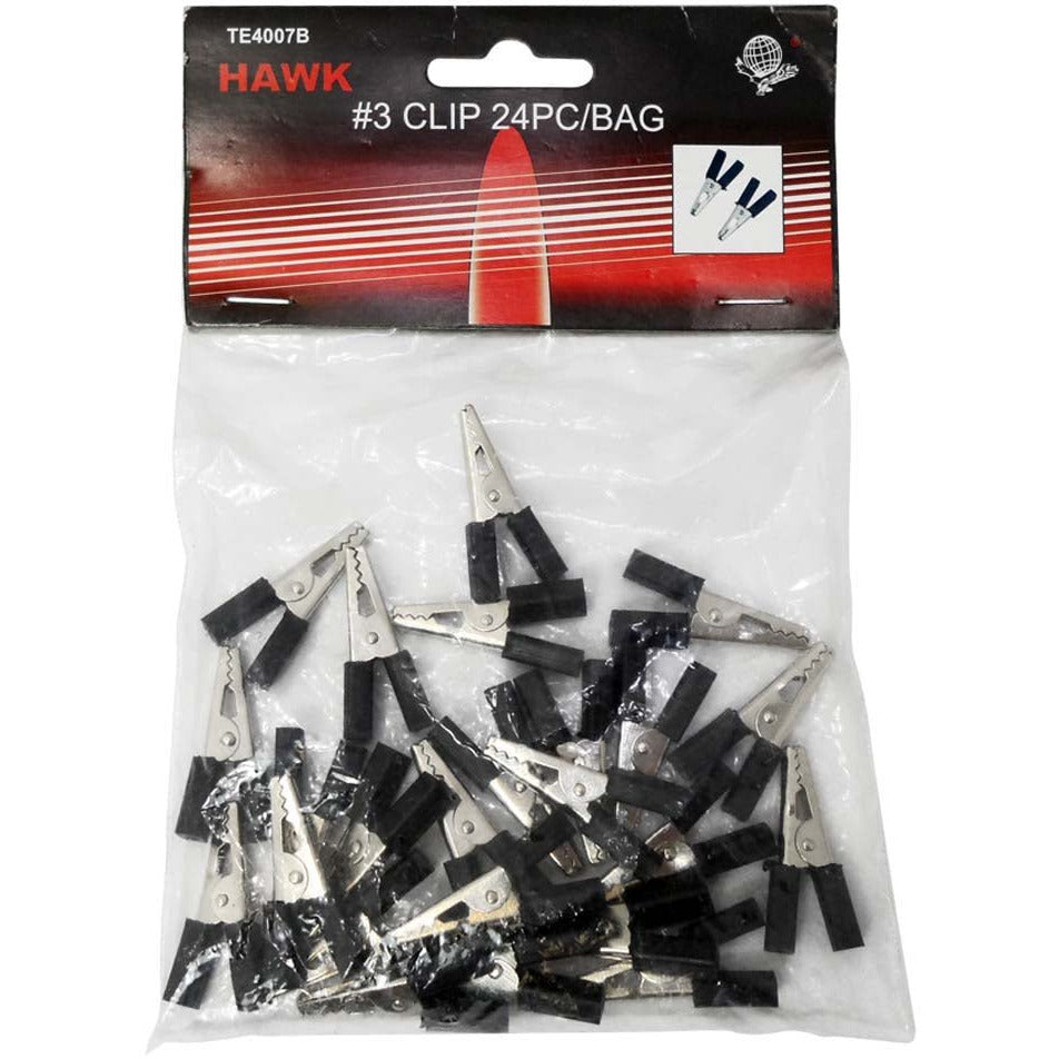 24 Piece Alligator Clips with Black PVC Coating - TE-44007 - ToolUSA