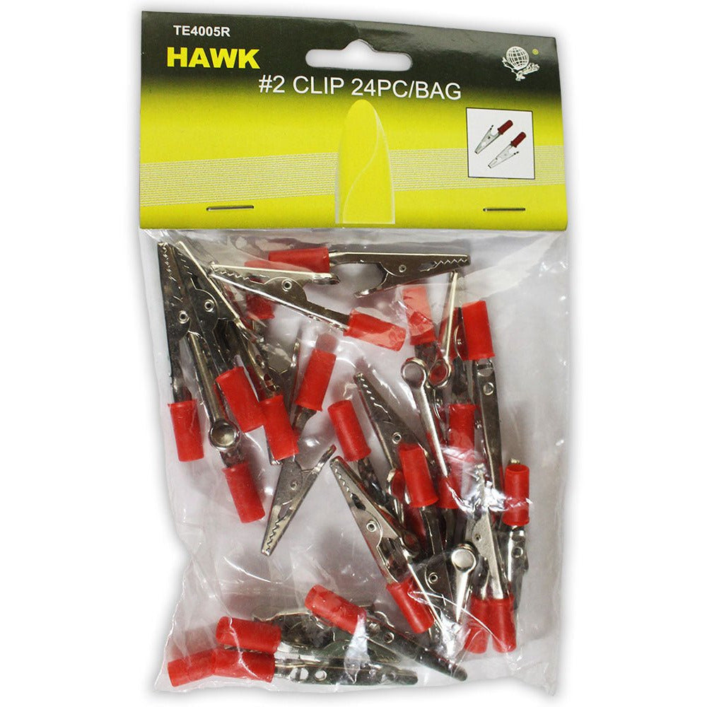 24 Piece Alligator Clips with Red PVC Coating on 1 Handle - TE-14005 - ToolUSA