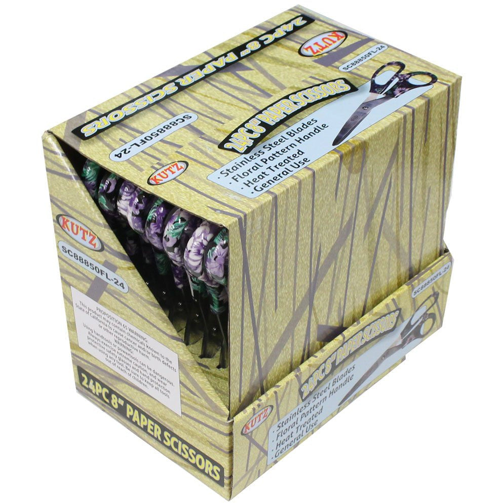 24 Piece General Use Floral Pattern Scissors - SC-88824 - ToolUSA