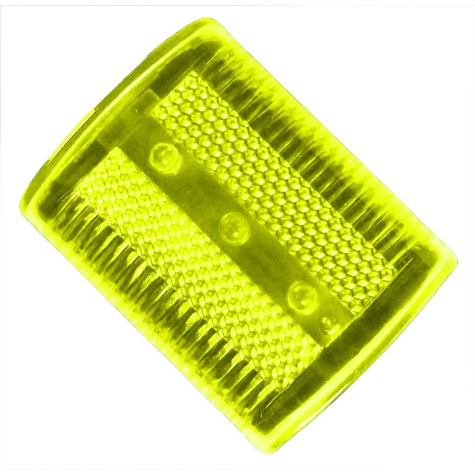 2.5" x 2" Yellow Bicycle Clip-on Tail Light - 3 Red LEDs Lights Inside (Pack of: 2) - FL-60248-Z02 - ToolUSA