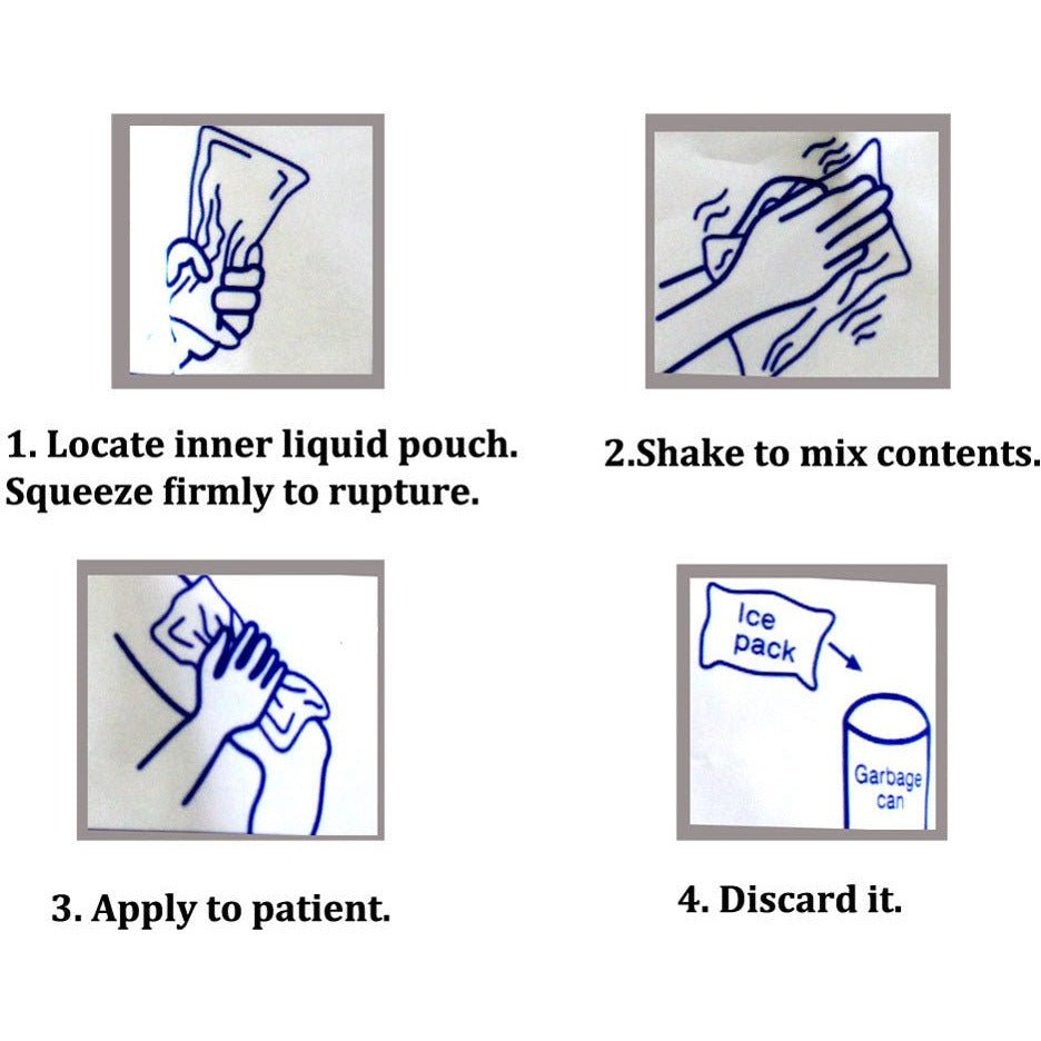 255 Gram Instant Ice Pack - Just Squeeze & Snap & Use For Hours (Pack of: 2) - SP-082551-Z02 - ToolUSA