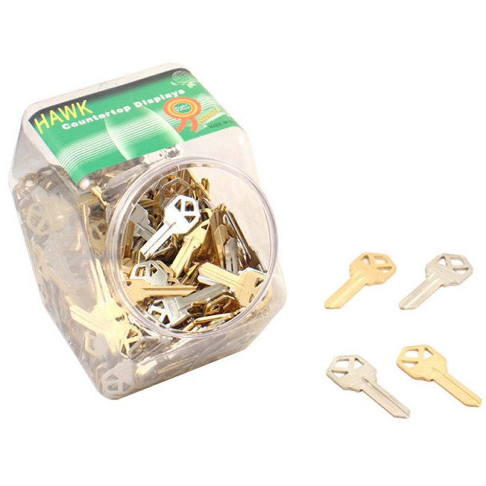 288 PIECE JAR OF STANDARD "KW" STYLE KEY BLANKS IN GOLDTONE & SILVERTONE - TZ73-79902 - ToolUSA