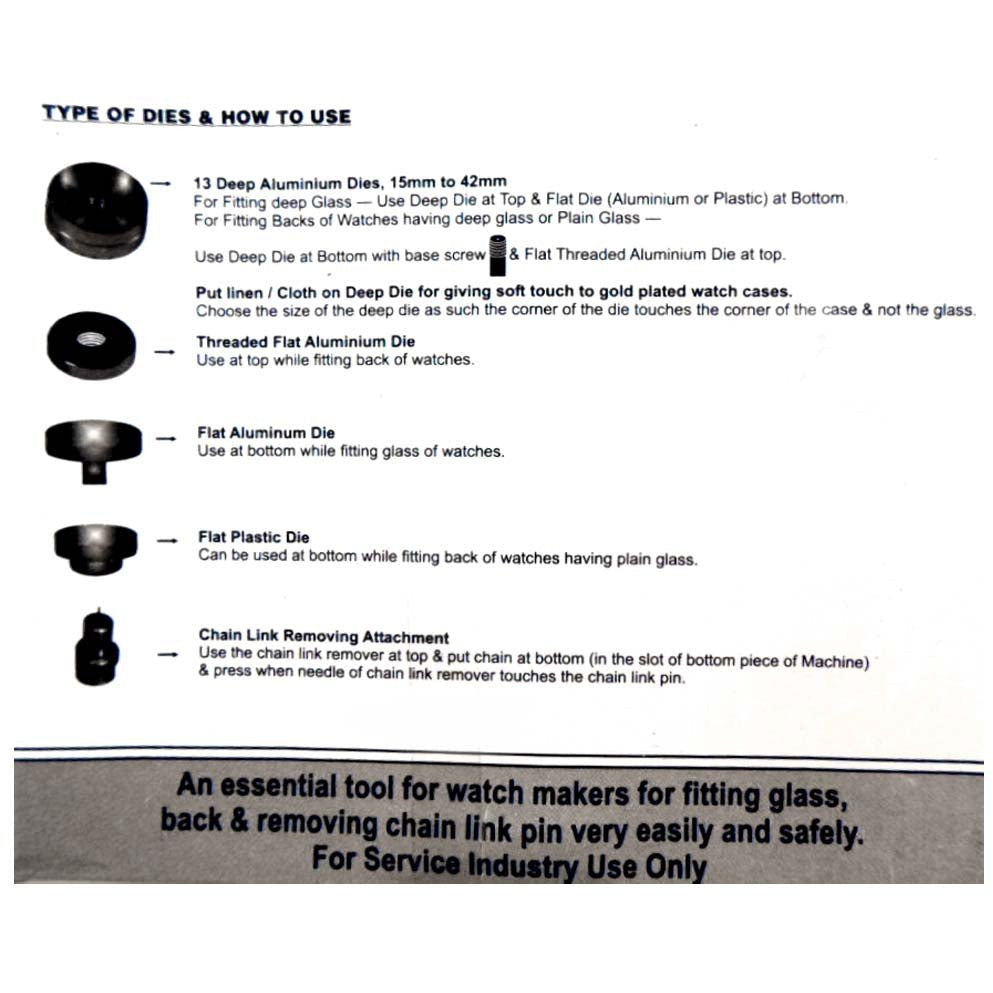 29 Pc Watch Back Press Set - 27 Aluminium Dies/Spacers - TJ02-69600 - ToolUSA