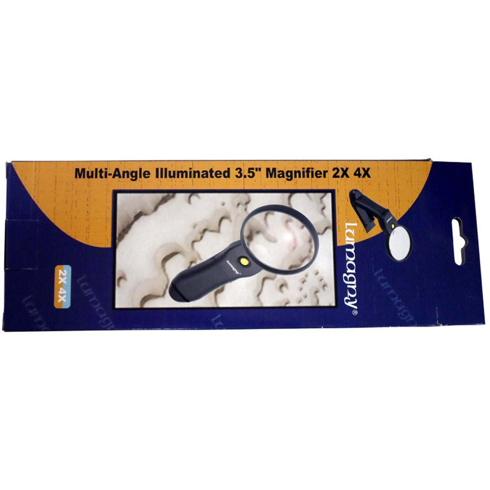 2x/4x Power Lighted Magnifer - 3.5-Inch Diameter - Angeled Base - MP-14543 - ToolUSA