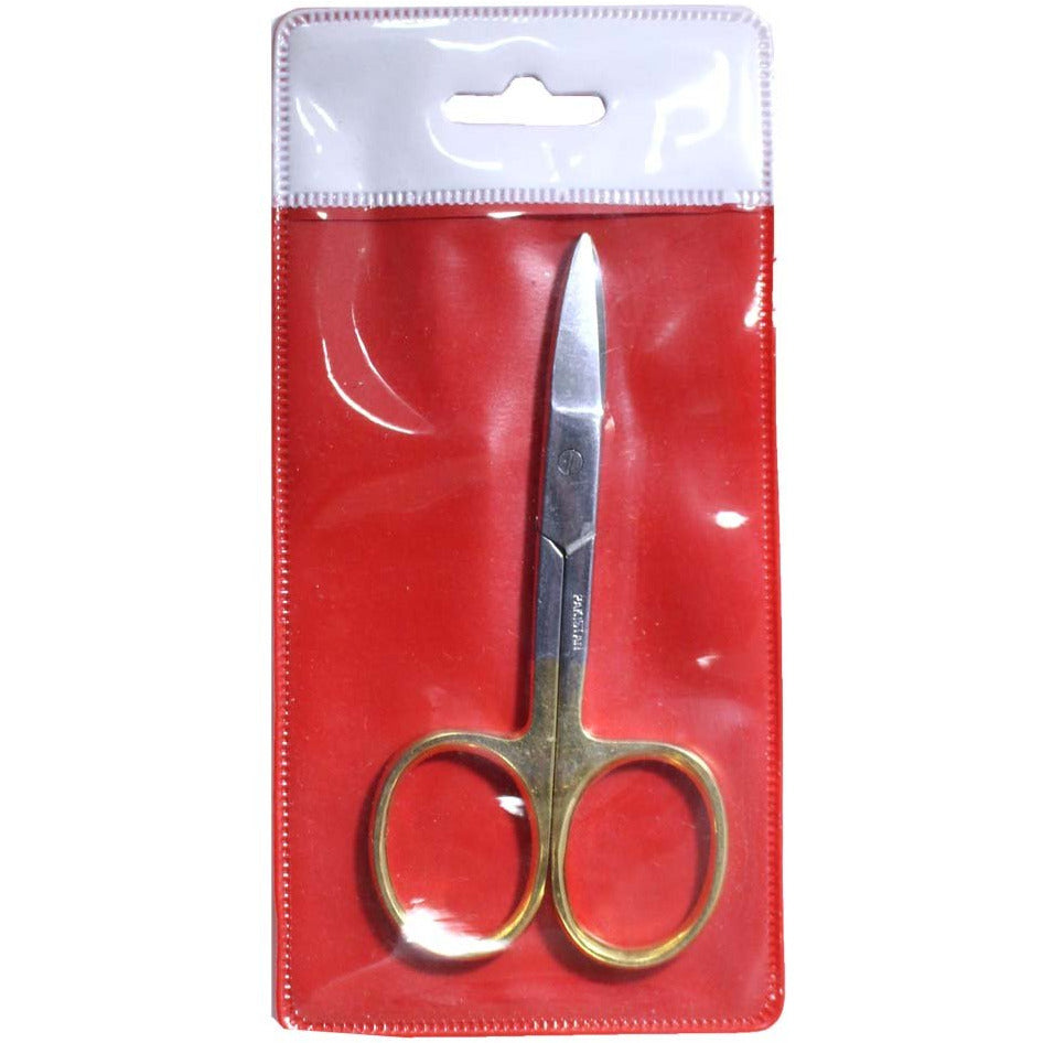 3 ½" Gold Handled Straight Fingernail Scissors (Pack of: 2) - SC-96351-Z02 - ToolUSA