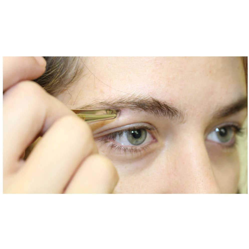 3 Inch Gold Straight Edge Tweezers (Pack of: 2) - CARE-28602-Z02 - ToolUSA