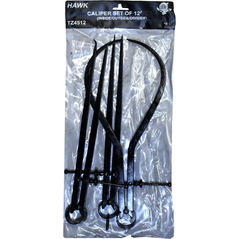 3 Piece 12 Inch Long Spring Caliper Set - TZ01-04512 - ToolUSA