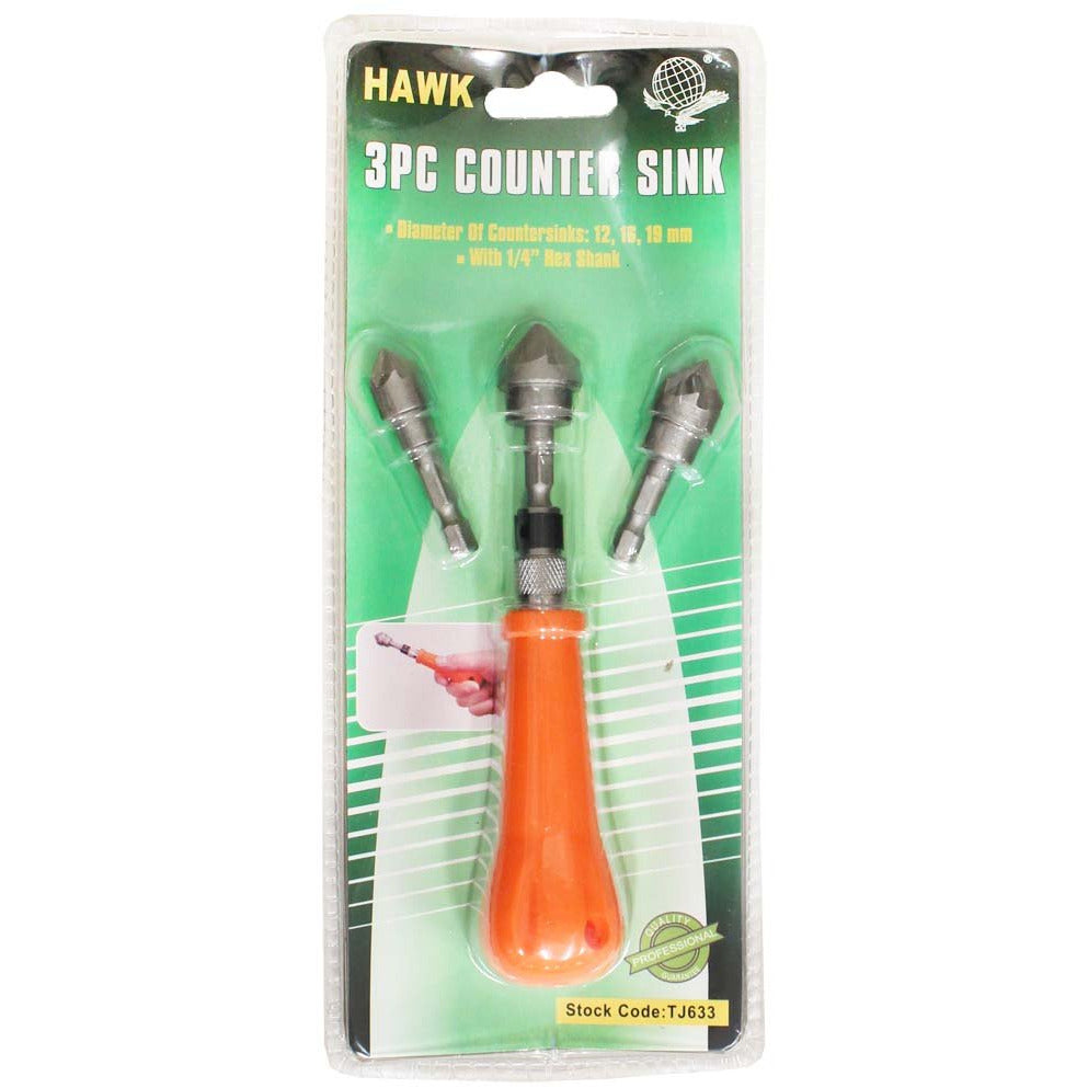 3 Piece Fluted Counter Sink Set - TJ-00633 - ToolUSA