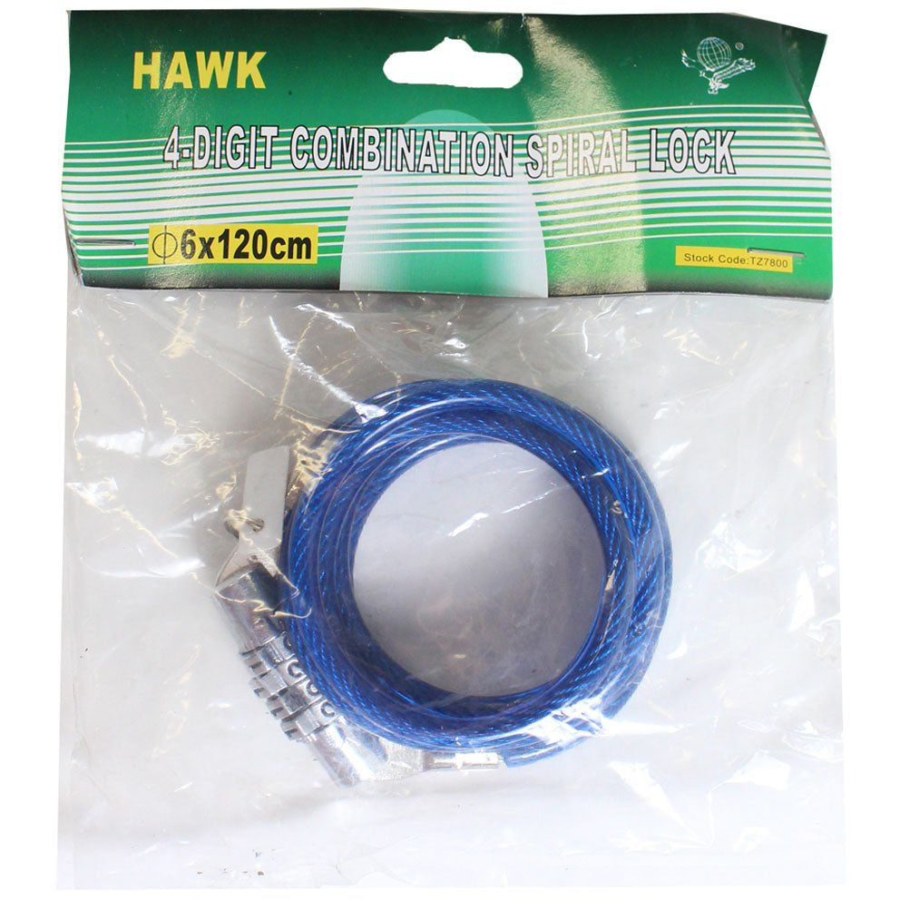 32 Inch Steel Cable Bicycle Lock with 4 Digit Combination - LOCK-07800 - ToolUSA