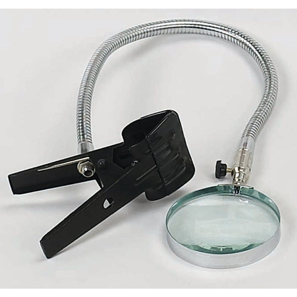 3.5-Inch 1.5x Magnifier - Metal Frame, Flexible Neck & Heavy Duty Table Clamp - MG-08075 - ToolUSA
