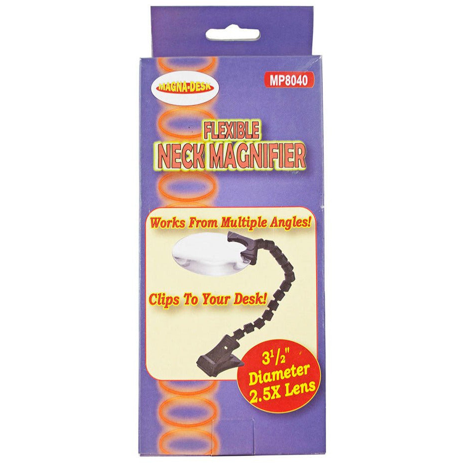 3.5" Rimless Lens 2.5X Power Magnifier With Flexable-Neck And Clip For Easy Positioning - MG-88040 - ToolUSA