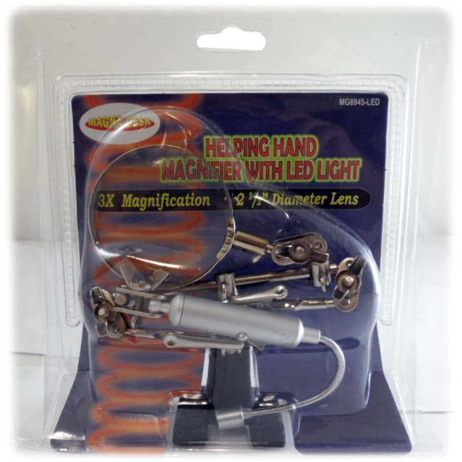 3X Power LED Illuminated Helping Hand Magnifier - MG-15292 - ToolUSA