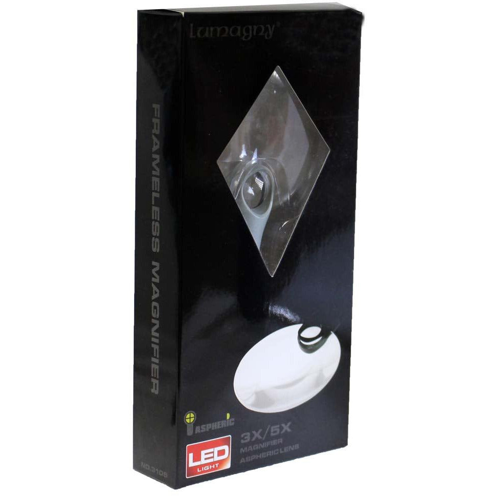 3x/5x Handheld Gray Aspheric Magnifier - Rimless - MG-13952 - ToolUSA