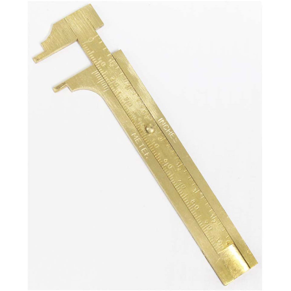 4" (100mm) Brass Pocket Caliper - TM-50094 - ToolUSA