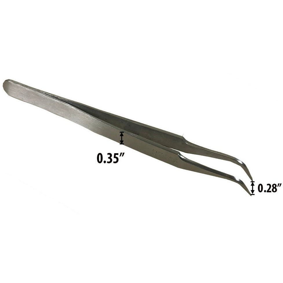 4-3/4 Inch Non-magnetic Tweezers with Curved Tips (Pack of: 2) - S1-28035-Z02 - ToolUSA