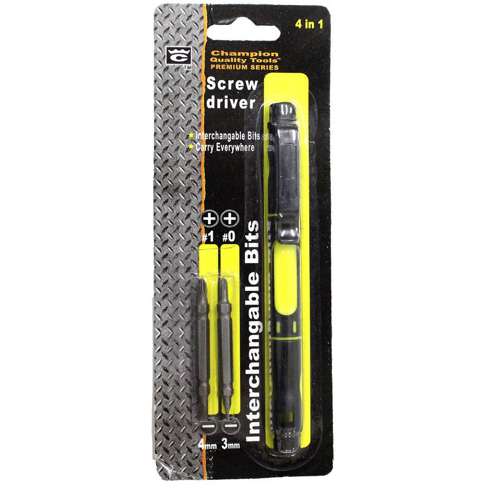 4 In 1 Interchangeable Head Screwdriver - 2 Slotted & 2 Phillips - PS-28916 - ToolUSA