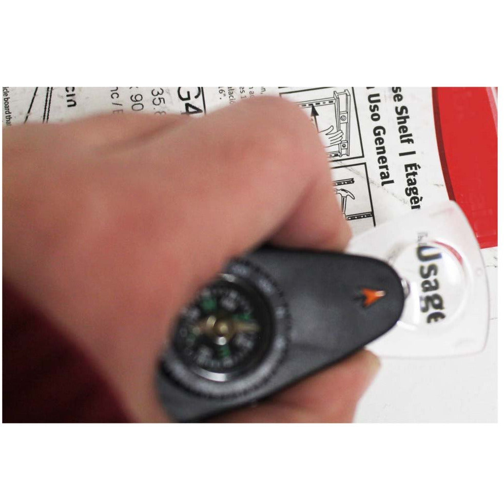 4 In 1 Multi-purpose Whistle - Compass - Magnifier - Key Ring (Pack of: 2) - PC-90760-Z02 - ToolUSA