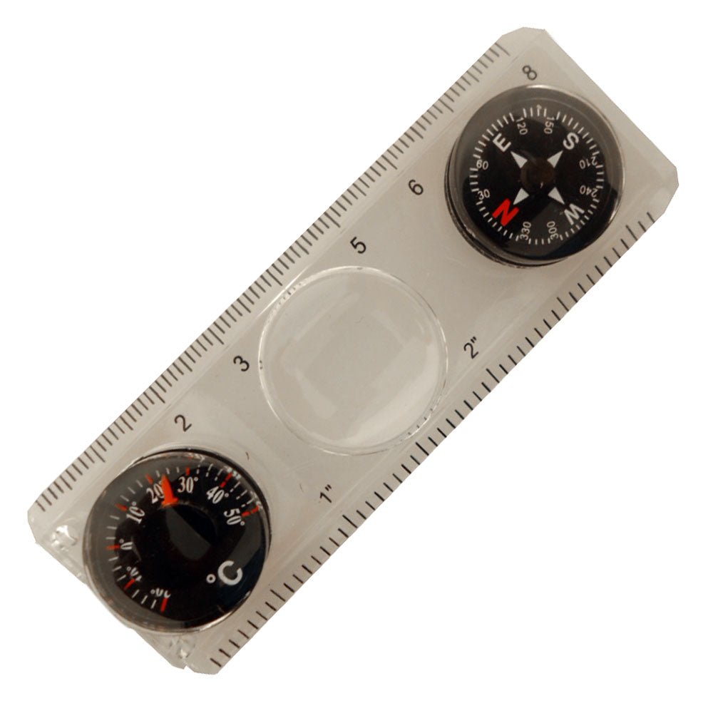 4-in-1 Ruler, Compass, Thermometer & Magnfier - SAE & Metric (Pack of: 2) - PC-00783-Z02 - ToolUSA