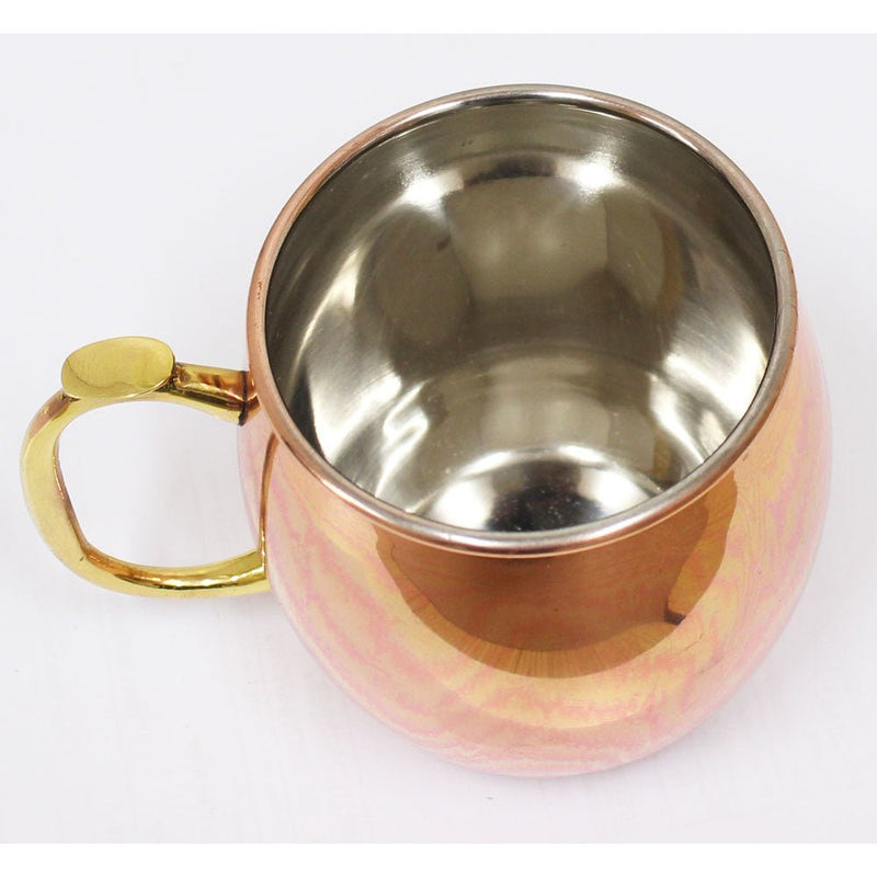 4 Inch Barrel Shaped Copper Mug, With Smooth Texture and 3 Inch Rim Diameter- Lined With Nickel Plating - MUG-004-MTU - ToolUSA