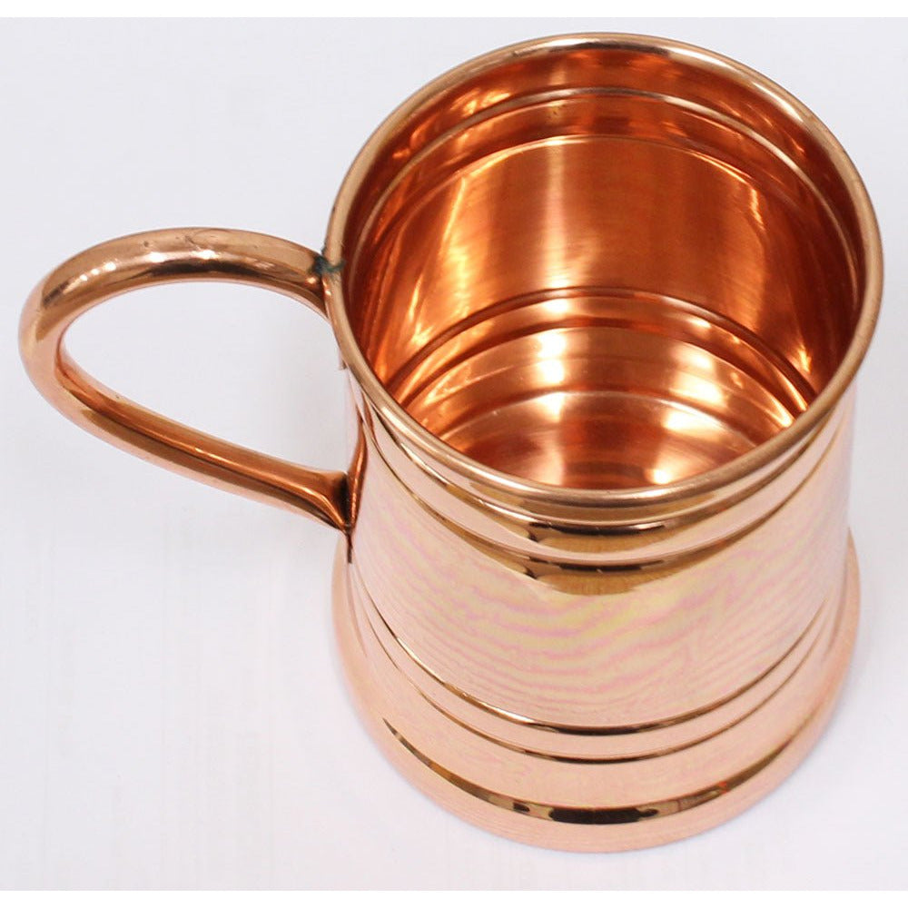 4 ¾ Inch Tankard Shaped Copper Mug, With Smooth Texture and 3 Inch Rim Diameter - MUG-005-SM - ToolUSA